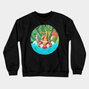 Cute giraffe in tropical vacation Crewneck Sweatshirt